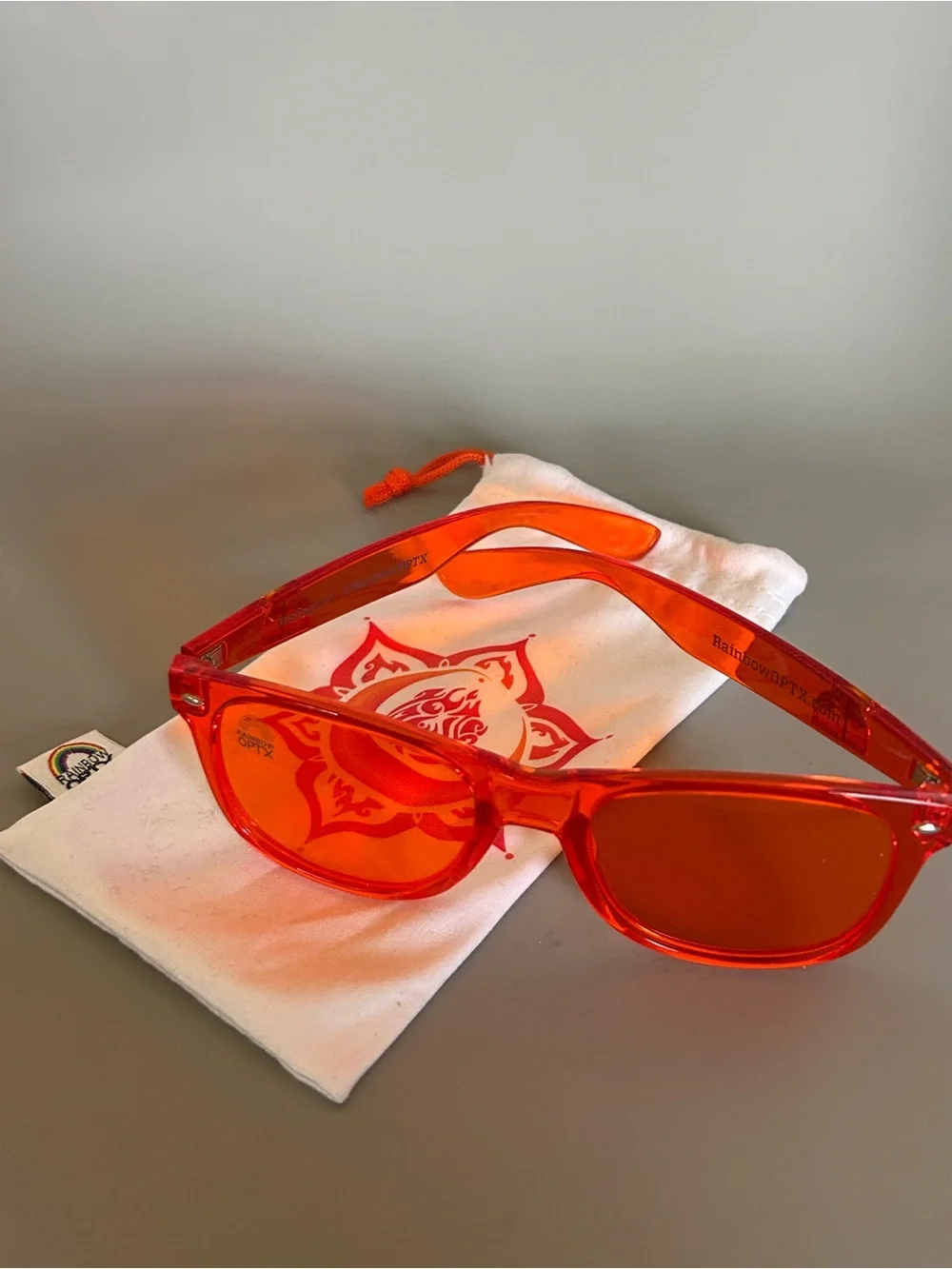 Rainbow‎ OPTX Translucent Inspiration Orange Sunglasses Unisex W/ Pouch